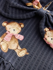 Navy Bear Long Sleeve Collared 100% Cotton Dress (3mths-7yrs) - Image 8 of 8