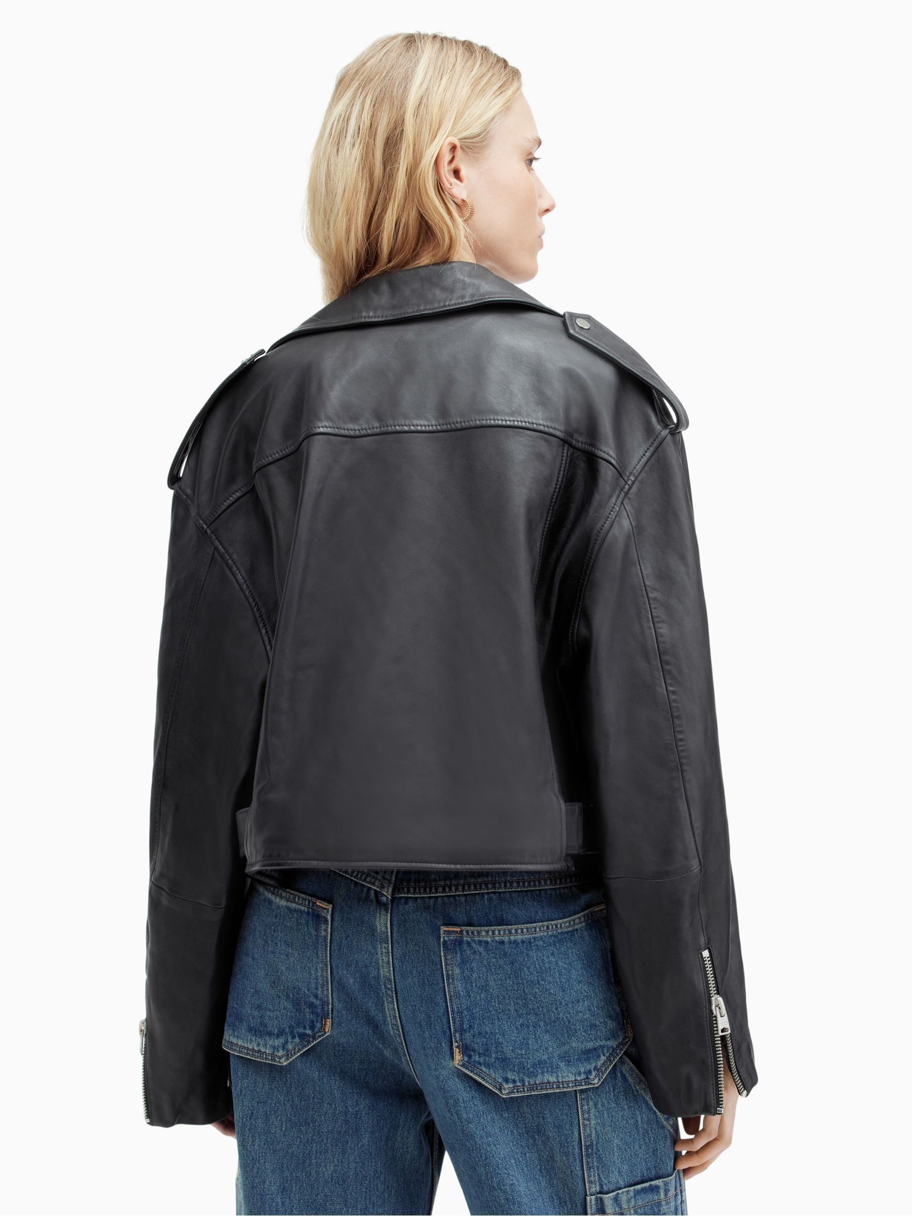 Buy AllSaints Black Dayle Biker Jacket from Next USA