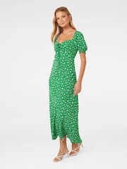 Forever New Green Stevie Puff Sleeves Midi Dress - Image 3 of 4