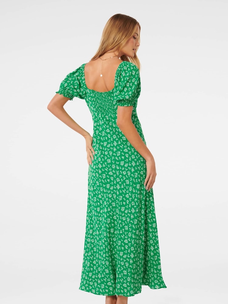 Forever New Green Stevie Puff Sleeves Midi Dress - Image 4 of 4 Forever New Green Stevie Puff Sleeves Midi Dress - Image 4 of 4