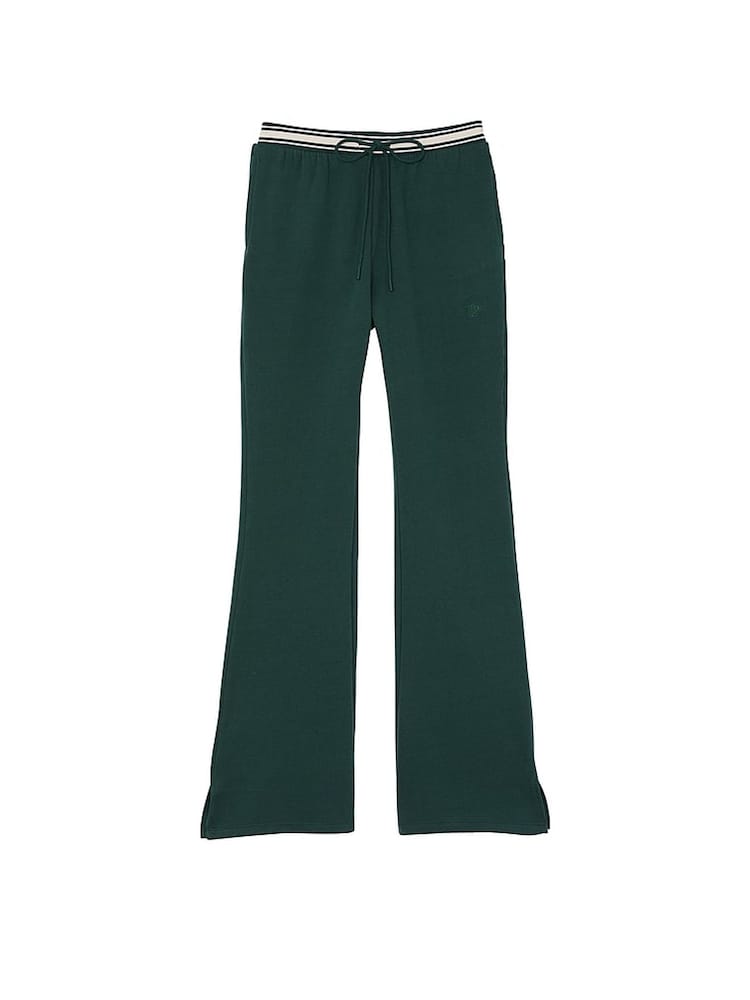 Victoria's Secret PINK Deep Forest Green Knitted Flare Fleece Joggers - Image 3 of 3