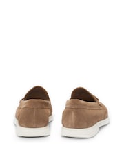 BOSS Natural Suede Slip-On Loafers With Tassel Trim - Image 3 of 5