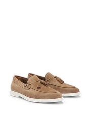 BOSS Natural Suede Slip-On Loafers With Tassel Trim - Image 4 of 5