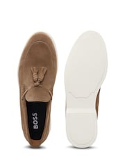 BOSS Natural Suede Slip-On Loafers With Tassel Trim - Image 5 of 5