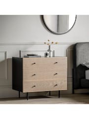 Gallery Home Black Nador Oak Style 3 Drawer Chest - Image 1 of 6