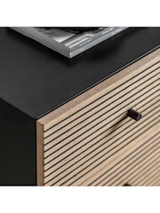 Gallery Home Black Nador Oak Style 3 Drawer Chest - Image 3 of 6