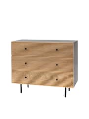 Gallery Home Black Nador Oak Style 3 Drawer Chest - Image 5 of 6
