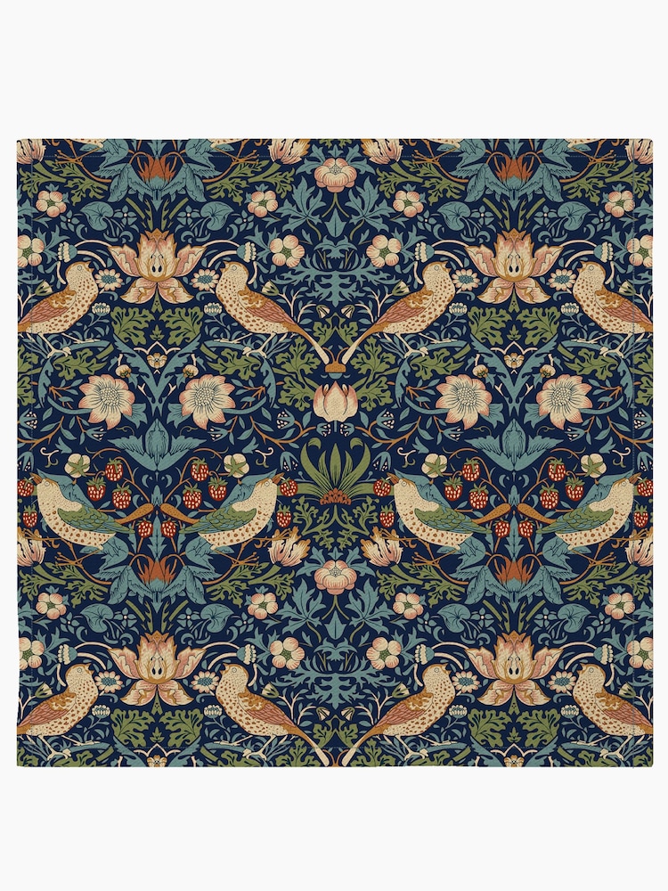 William Morris Gallery Blue Strawberry Thief Pack of 4 100% Cotton Napkins - Image 2 of 2