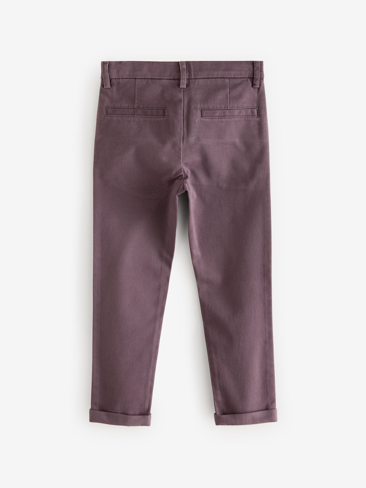 Fig Purple Skinny Fit Stretch Chino Trousers (3-16yrs) - Image 2 of 5