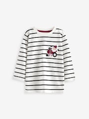 Black/Ecru Long Sleeve Christmas 100% Cotton T-Shirt (3mths-7yrs) - Image 1 of 4