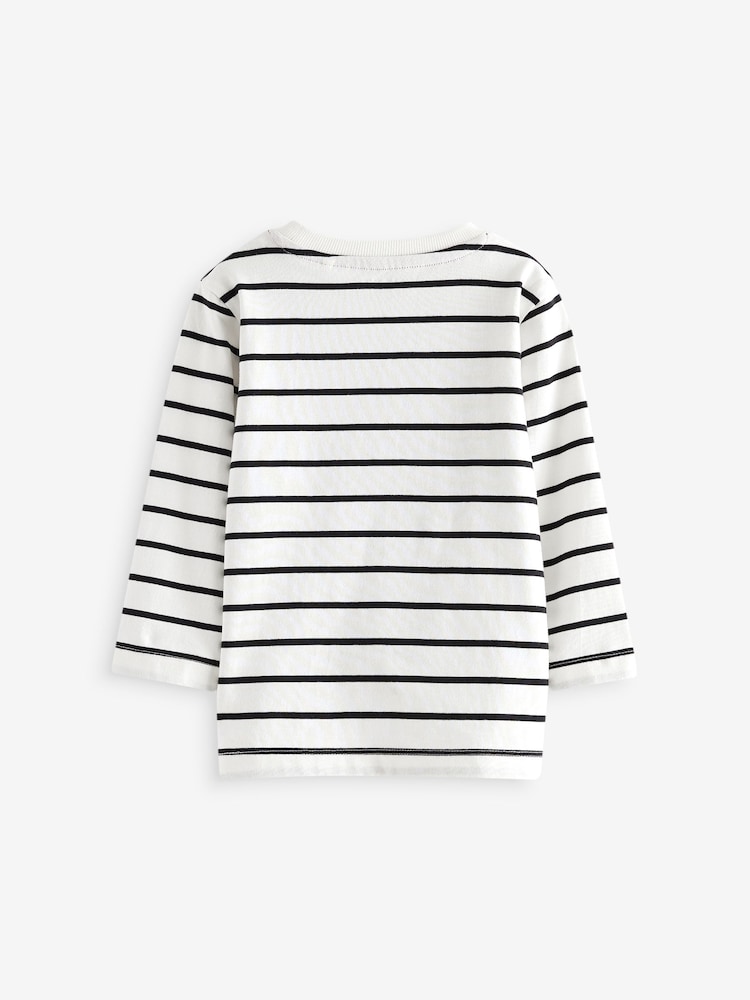 Black/Ecru Long Sleeve Christmas 100% Cotton T-Shirt (3mths-7yrs) - Image 2 of 4