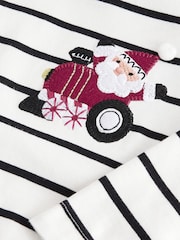 Black/Ecru Long Sleeve Christmas 100% Cotton T-Shirt (3mths-7yrs) - Image 4 of 4