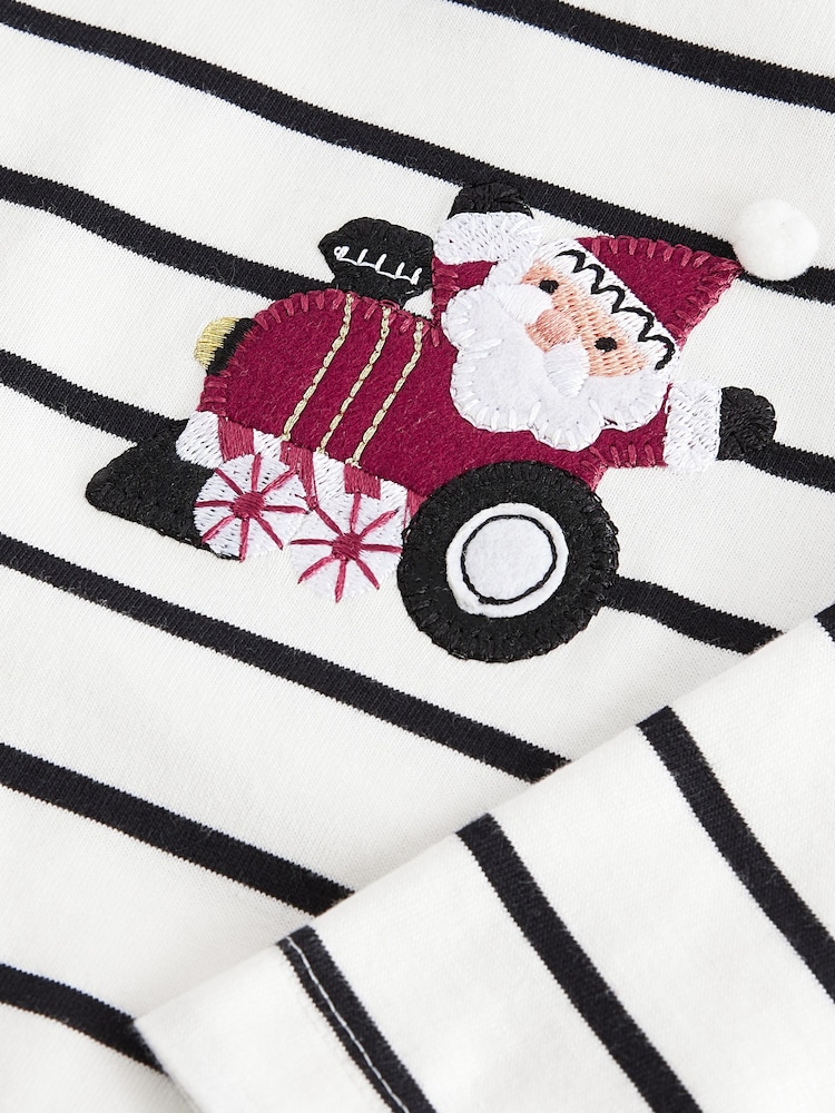 Black/Ecru Long Sleeve Christmas 100% Cotton T-Shirt (3mths-7yrs) - Image 4 of 4