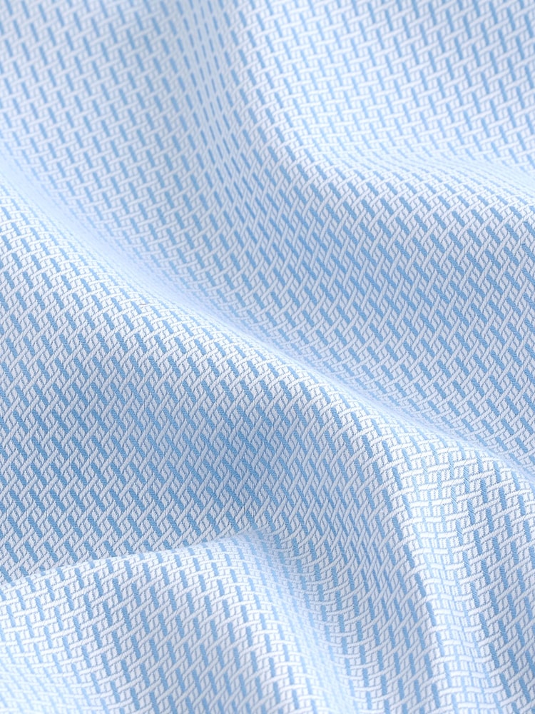 Blue Texture Slim Fit Signature 100% Cotton Canclini Textured Shirt - Image 8 of 8