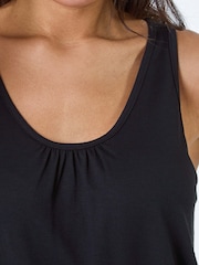 Roman Black Plain V-Neck Stretch Jersey Vest Top - Image 5 of 5