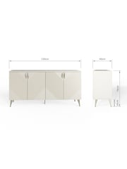 Frank Olsen Antique White AVA Four Door Smart Sideboard - Image 13 of 13