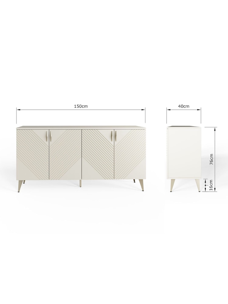 Frank Olsen Antique White AVA Four Door Smart Sideboard - Image 13 of 13 Frank Olsen Antique White AVA Four Door Smart Sideboard - Image 13 of 13