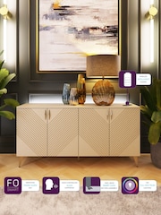 Frank Olsen Antique White AVA Four Door Smart Sideboard - Image 3 of 9