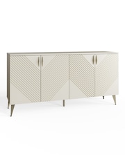 Frank Olsen Antique White AVA Four Door Smart Sideboard - Image 4 of 9
