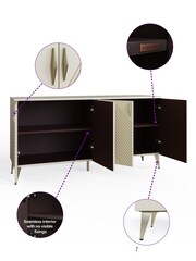 Frank Olsen Antique White AVA Four Door Smart Sideboard - Image 5 of 9