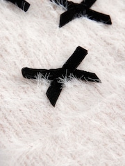 Ecru White Bow Beanie Hat (3-16yrs) - Image 3 of 4
