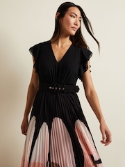 Phase Eight Black Petite Isla Printed Skirt Maxi Dress - Image 4 of 7