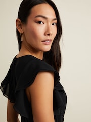 Phase Eight Black Petite Isla Printed Skirt Maxi Dress - Image 5 of 7