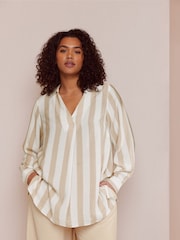Natur - Evans Curve Bluse mit Kerbausschnitt - Bild 3 von 6