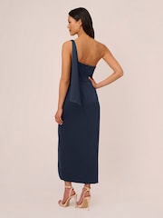 Adrianna Papell Blue Satin Crepe Dress - Image 2 of 7