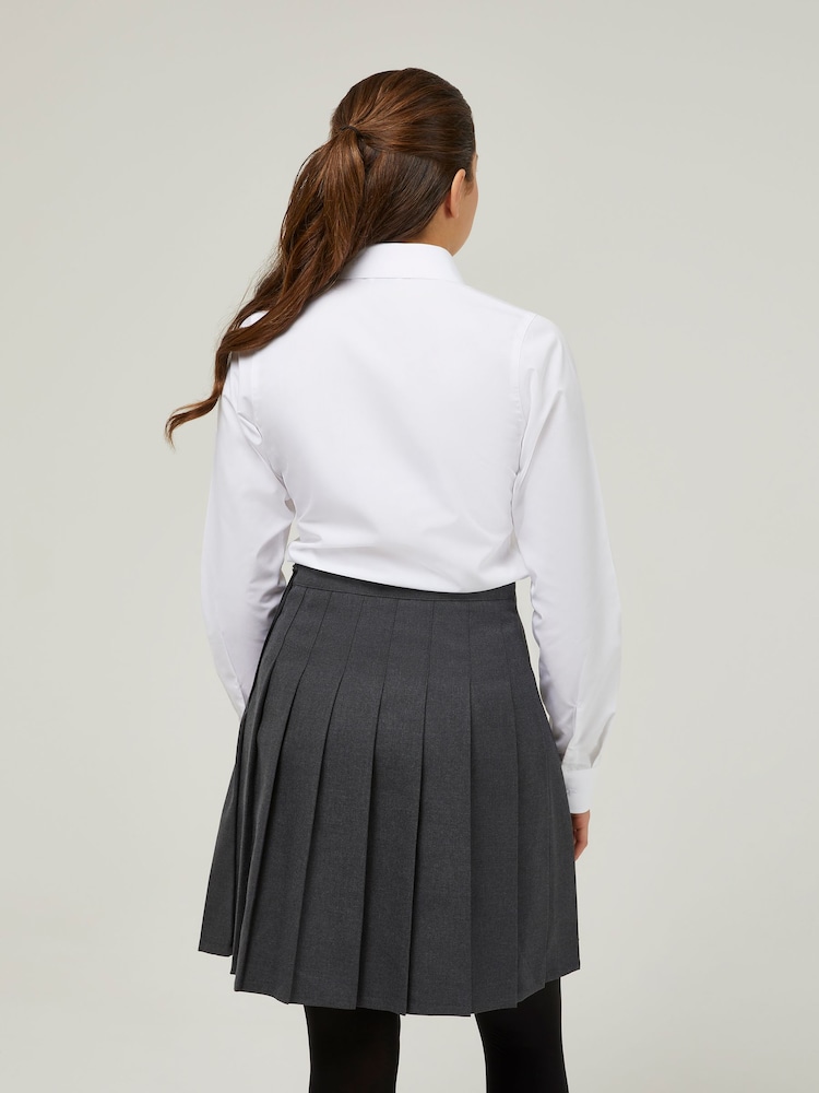Trutex White Slim Fit Long Sleeve 3 Pack School Shirts - Imagen 2 de 7