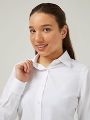Trutex White Slim Fit Long Sleeve 3 Pack School Shirts - Imagen 4 de 7
