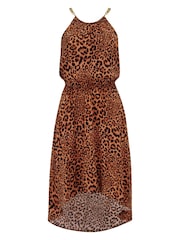 Pour Moi Animal Gold Chain High Neck Woven Beach Dress - Image 2 of 4