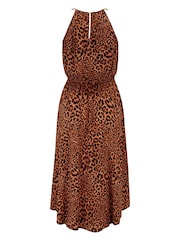 Pour Moi Animal Gold Chain High Neck Woven Beach Dress - Image 3 of 4