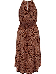 Pour Moi Animal Gold Chain High Neck Woven Beach Dress - Image 4 of 4