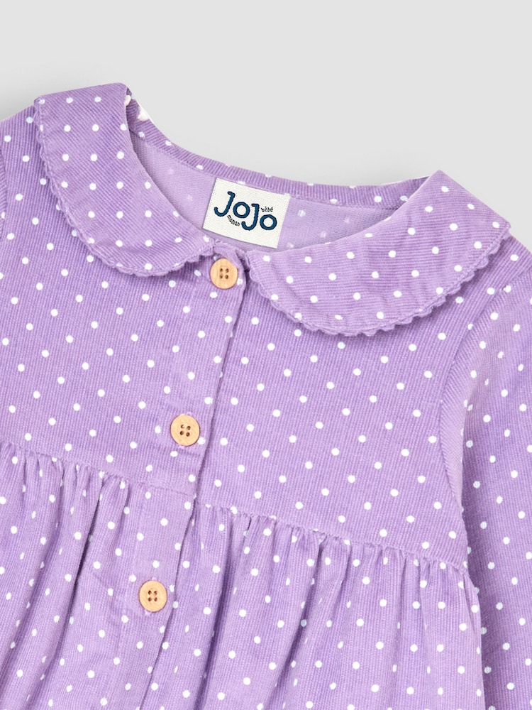 JoJo Maman Bébé Lilac Purple Cord Shirt Dress - Image 3 of 3