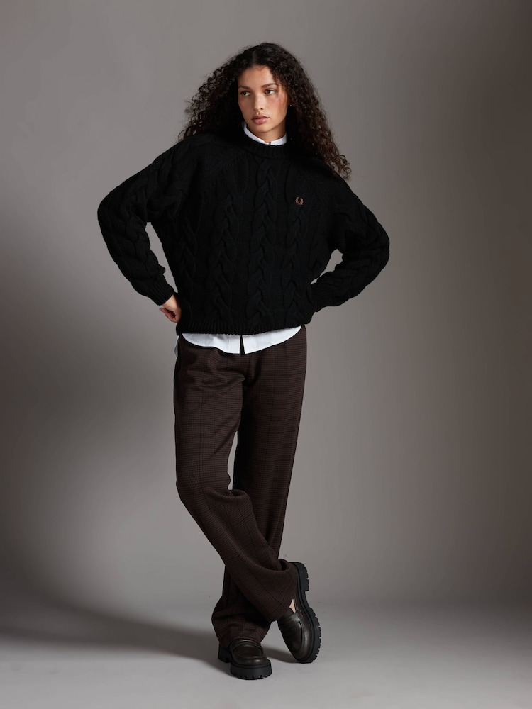 Fred Perry Cable Knitted Jumper - Image 3 of 7