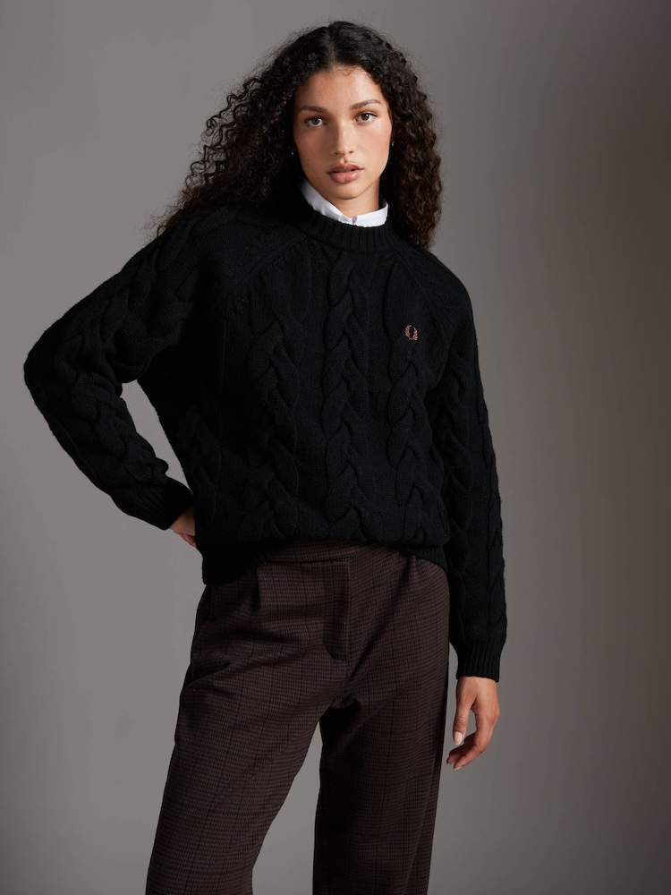Fred Perry Cable Knitted Jumper - Image 4 of 7