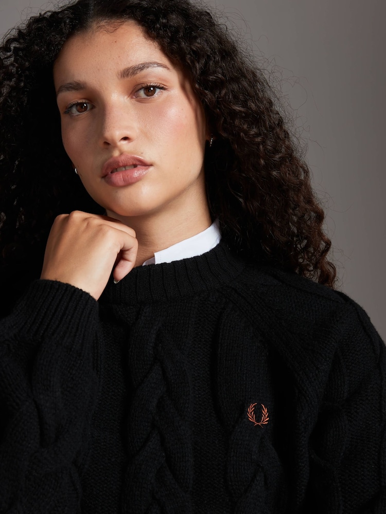 Fred Perry Cable Knitted Jumper - Image 5 of 7