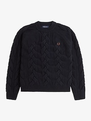 كنزة محبوكة بشكل ضفائر من Fred Perry - صورة 6 من 7