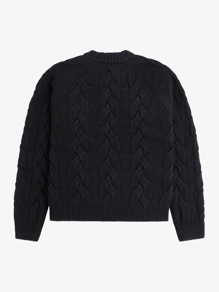 كنزة محبوكة بشكل ضفائر من Fred Perry - صورة 7 من 7
