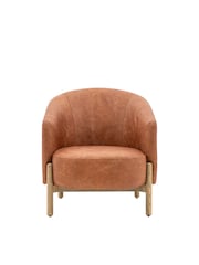 Gallery Home Vintage Brown Stanley Leather Armchair - Image 3 of 4