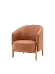 Gallery Home Vintage Brown Stanley Leather Armchair - Image 4 of 4