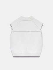 Mint Velvet Grey Cotton Sleeveless Bomber Jacket - Image 4 of 4