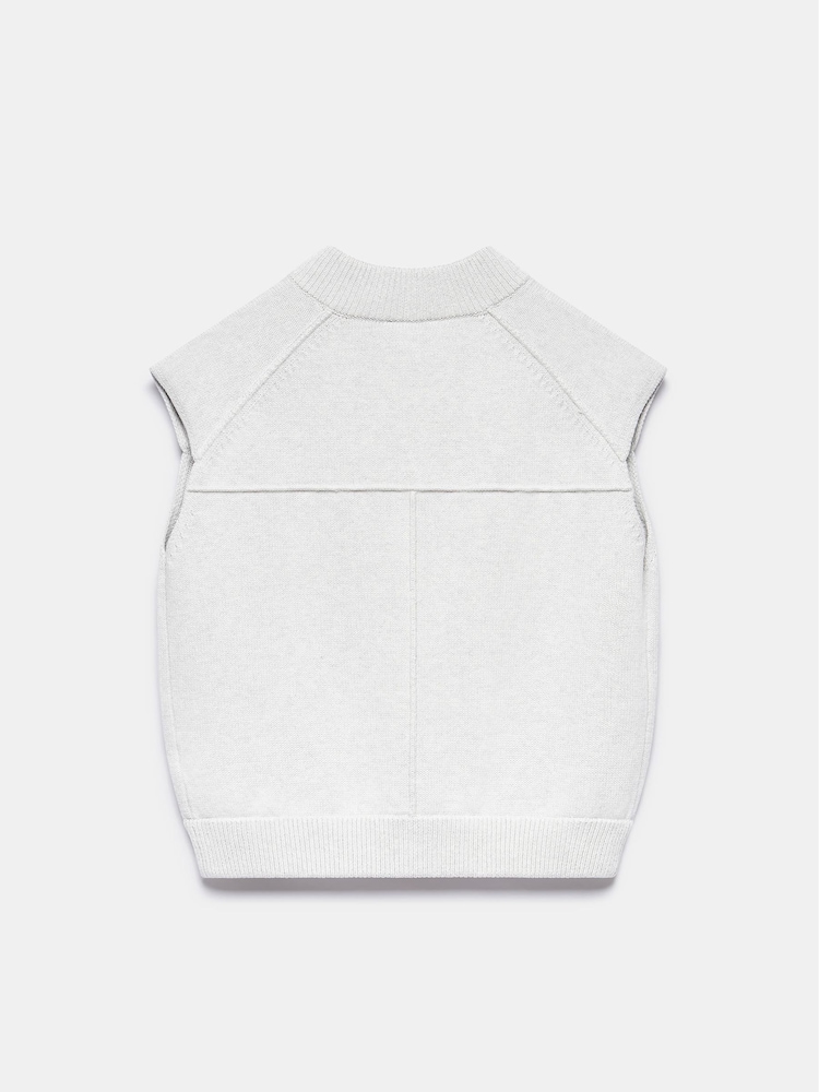 Mint Velvet Grey Cotton Sleeveless Bomber Jacket - Image 4 of 4 Mint Velvet Grey Cotton Sleeveless Bomber Jacket - Image 4 of 4