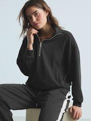 Black Modal Blend Half Zip Top - Image 1 of 9