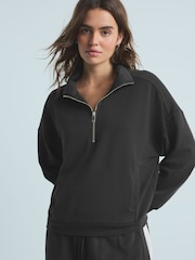 Black Modal Blend Half Zip Top - Image 3 of 9