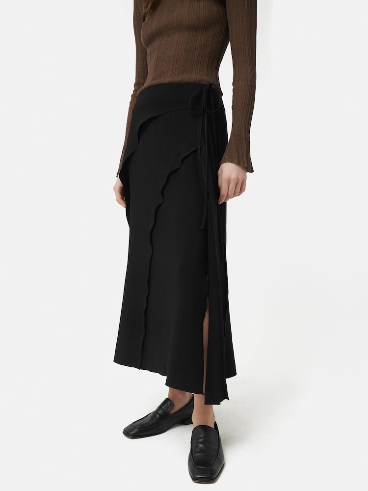 Jigsaw Black Crepe Japanese Seamed Skirt - Image 1 of 6