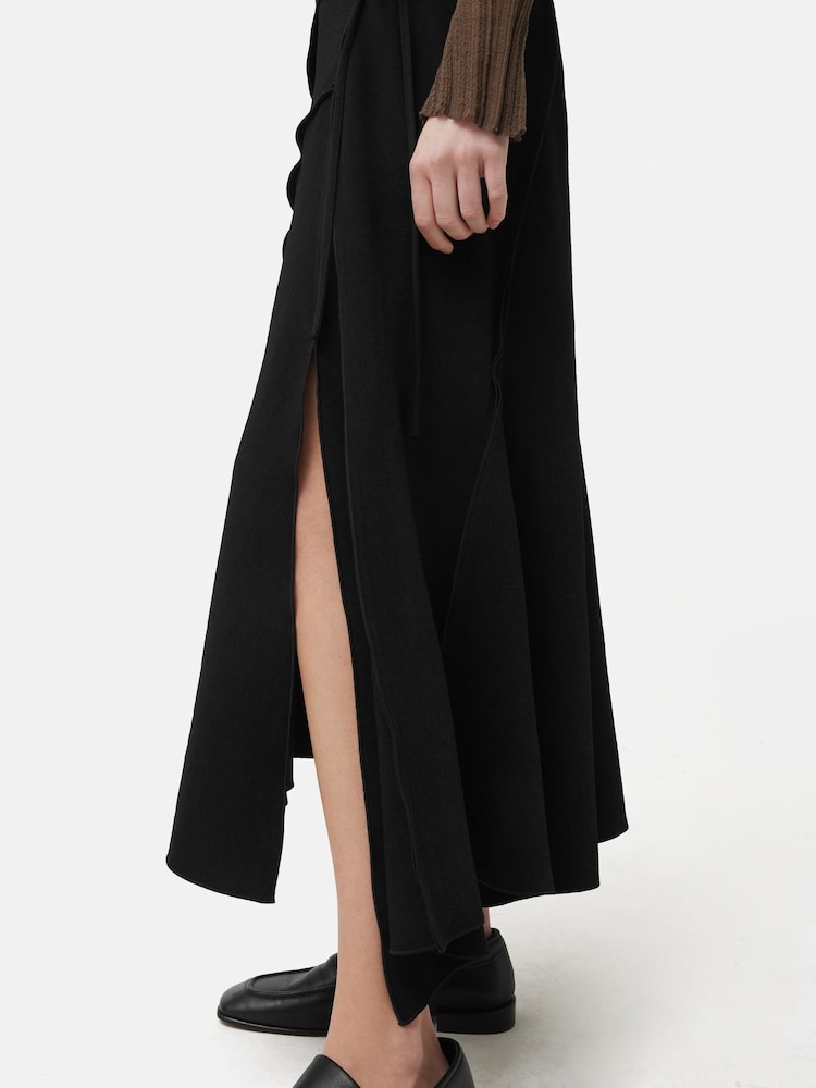 Jigsaw Black Crepe Japanese Seamed Skirt - Image 2 of 6