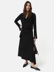 Jigsaw Black Crepe Japanese Seamed Skirt - Image 6 of 6