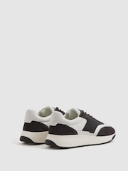 Reiss Charcoal Emmett Leather Suede Running Trainers - Image 2 of 4